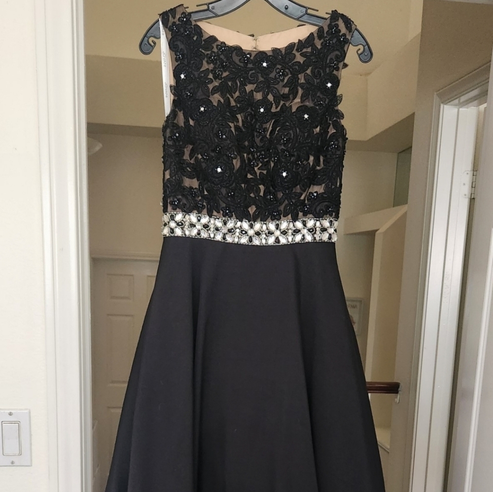 Jovani Black Prom Dress with Beaded Waist